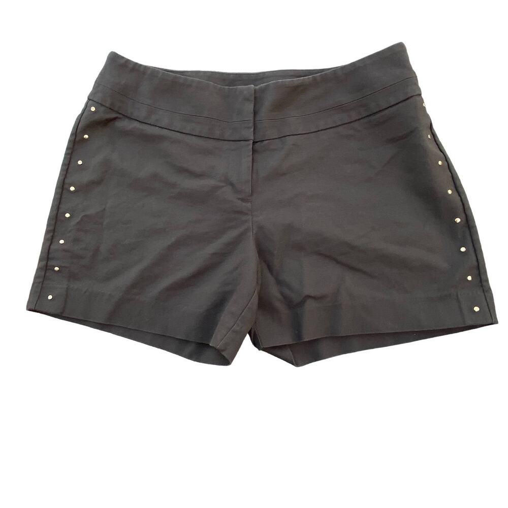 Apt. 9 Women's Army Green Flat Front Mid Rise Studded Chino Shorts Size 12